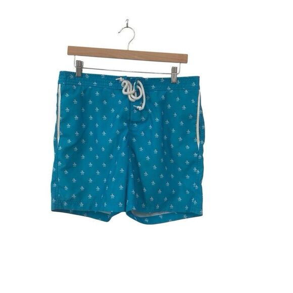 PENGUIN Munsingwear Mens Swimsuit TRUNKS Board Mesh Lined Sz 32 - Picture 4 of 4